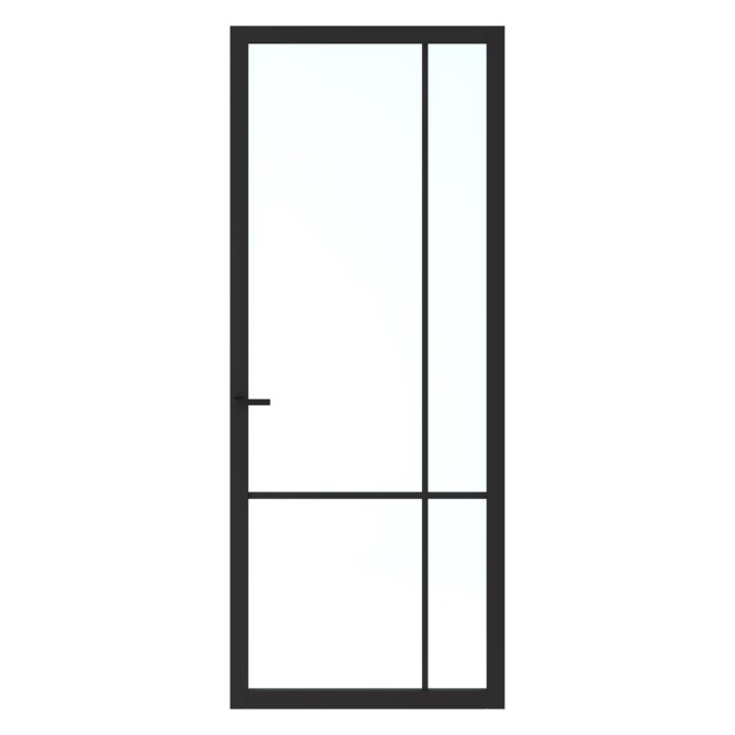 Binnendeur Skantrae SSL 14507 Blank Glas Zwart Gelakt